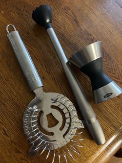 Cocktail Bar Tool Set – Strainer, Muddler, Jigger
