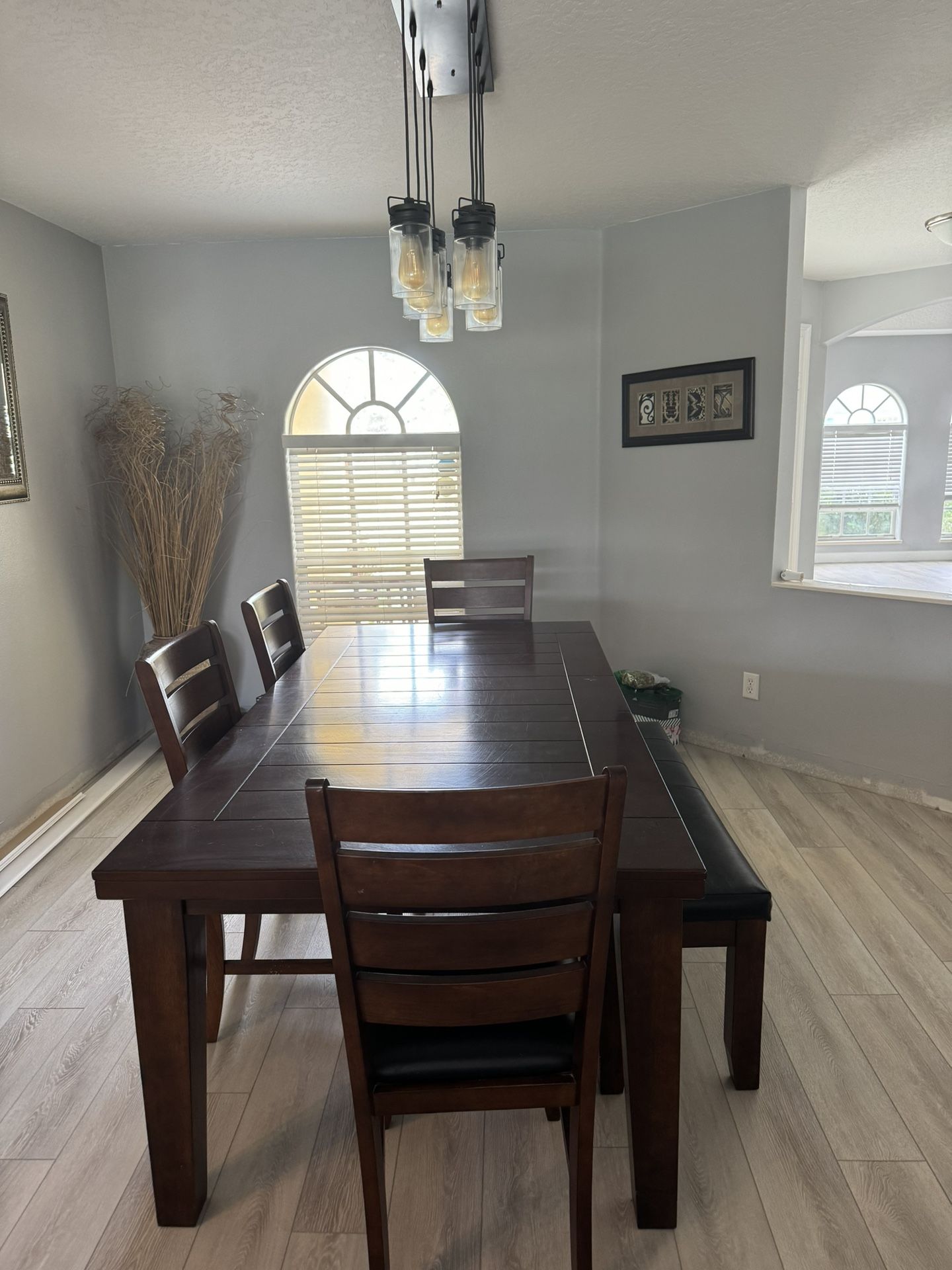 Dining Room Table with 4 chairs & a bench