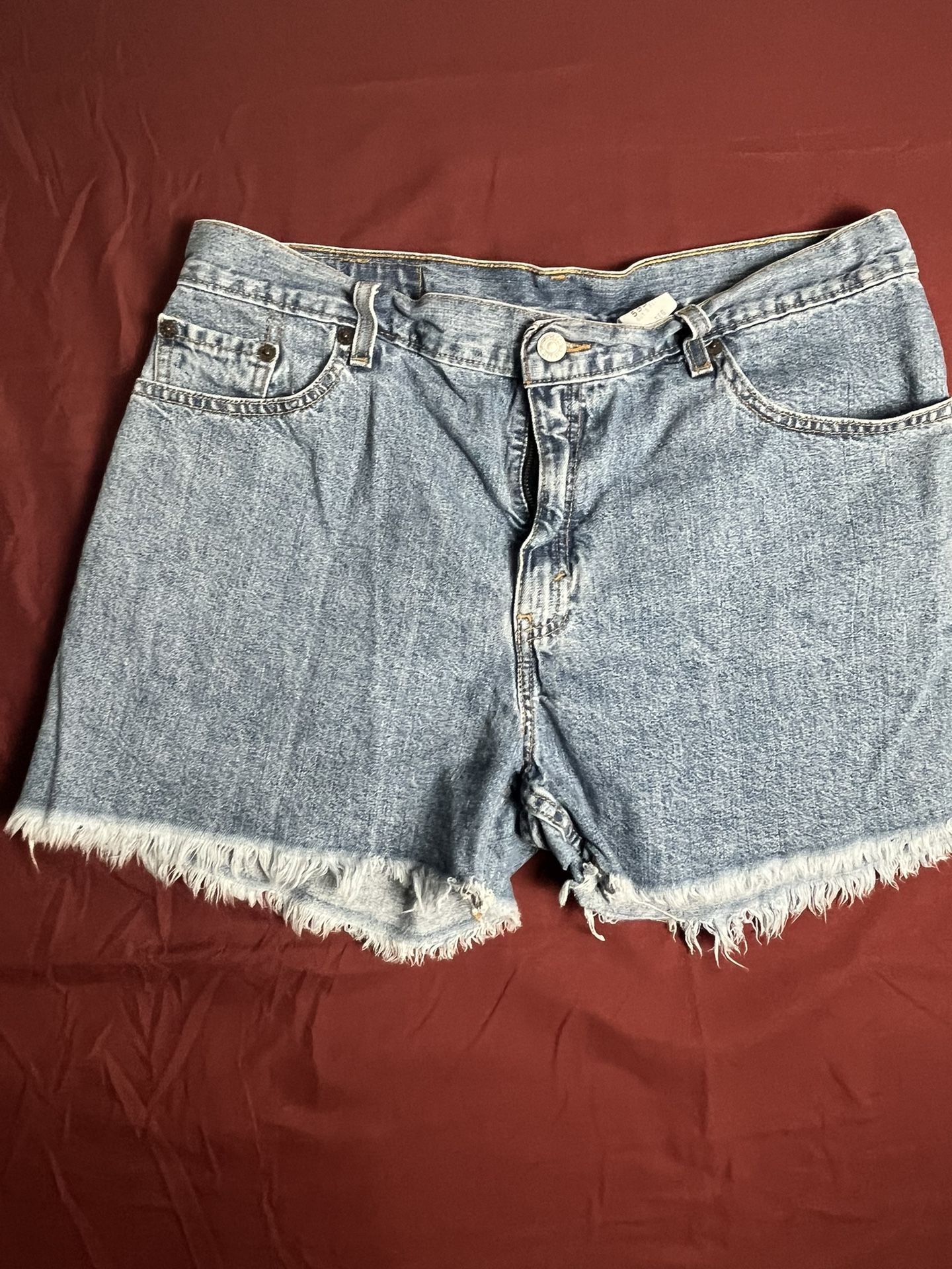 Ladies Vintage Levi's 555 Guy Fit Mom Shorts size 14 High Waist 10.5 Inseam