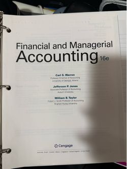 Financial & Managerial Accounting 16th Edition NO ACESS CODE