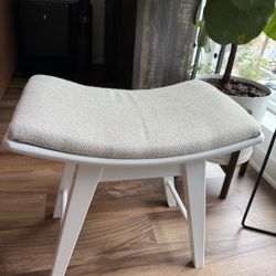 White Wooden Ottoman 