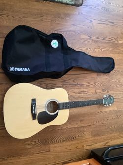Yamaha Guitar With Soft Case ( Needs Repair Strings & Bridge Reglue! ). $50