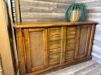 Vintage wood mcm buffet drawer console