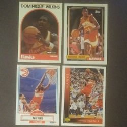 1989 Topps 1990 Upper Deck 1992 Fleer 1993 Hoops Dominique Wilkins Atlanta Hawks #130 #6 #290 #35 HOF Hall Of Fame Basketball Card Cards Vintage 
