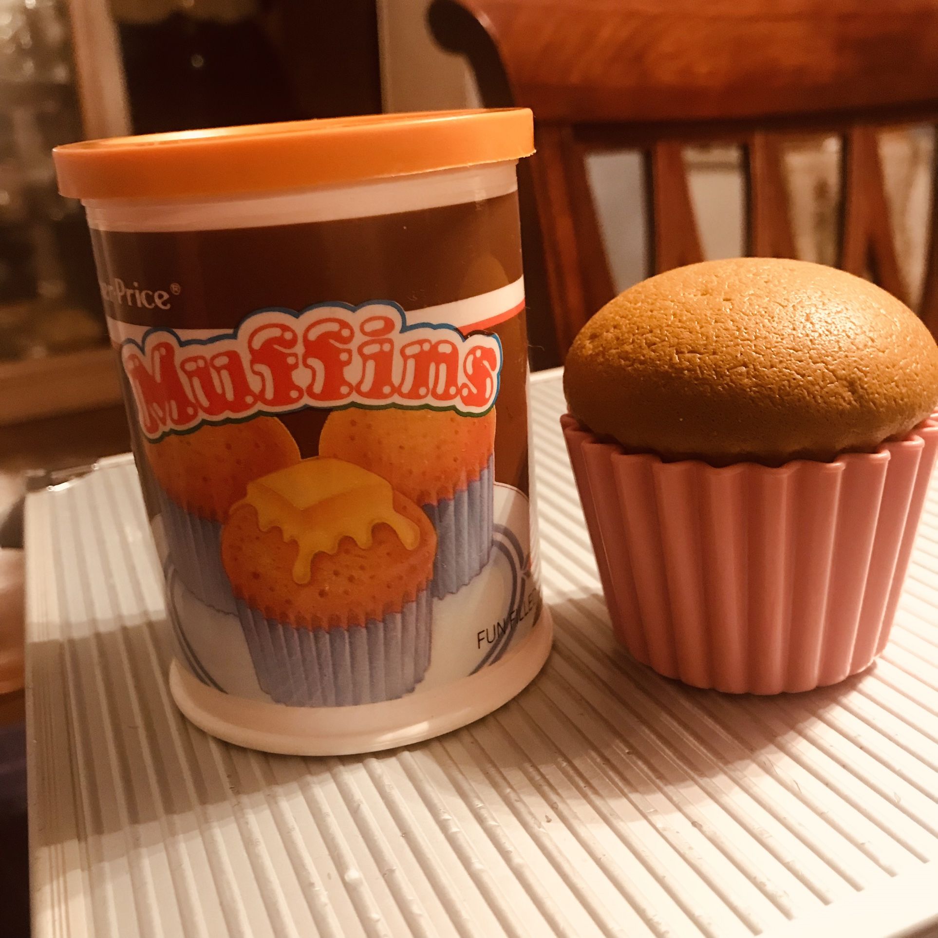 Vintage Fisher Price Muffins In Can (missing Butter)