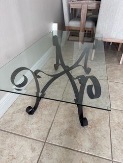 Metal & Glass Coffee Table & End Table