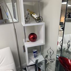 White / Chrome bookcase