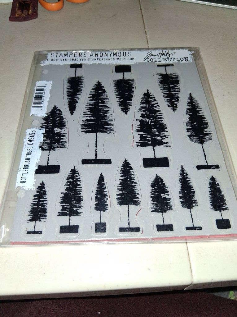 Tim Holtz Stampers Anonymous  - Bottlebtush Trees CMS455