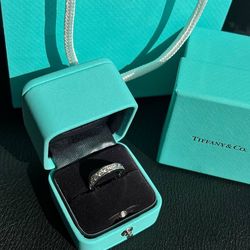 $11,100 Tiffany Co Platinum 1.80ct Diamond 4mm Full Eternity Wedding Band Ring 4