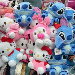 Hello Kitty And Stitch Plushies 12$ Each 