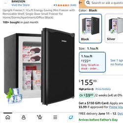 Mini Upright Freezer – 1.1 Cu Ft – Black