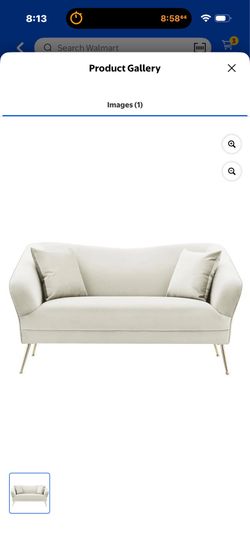 Chic Home Chic Home 35 x 34.75 x 65 in. Ryker Velvet Upholstered Loveseat with Gold Tone Metal Legs & 2 Decorative Pillows, Beige