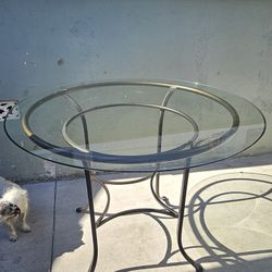 Glass And Metal Dining Table