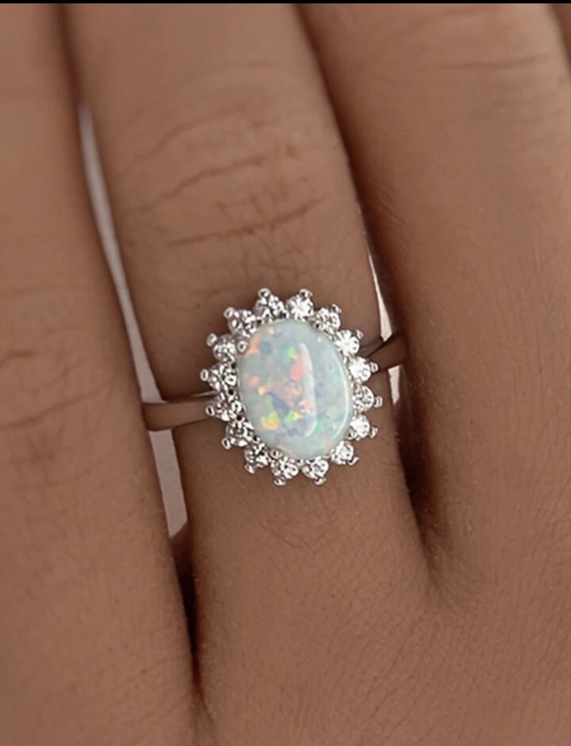 Opal Ring With Gold Band 