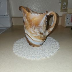 Vintage Imperial Glass Carmel/ Mocha Slag Pitcher.