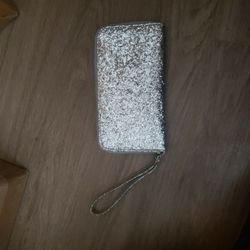Sparkly Clutch Purse W/ Built In Phone Charger