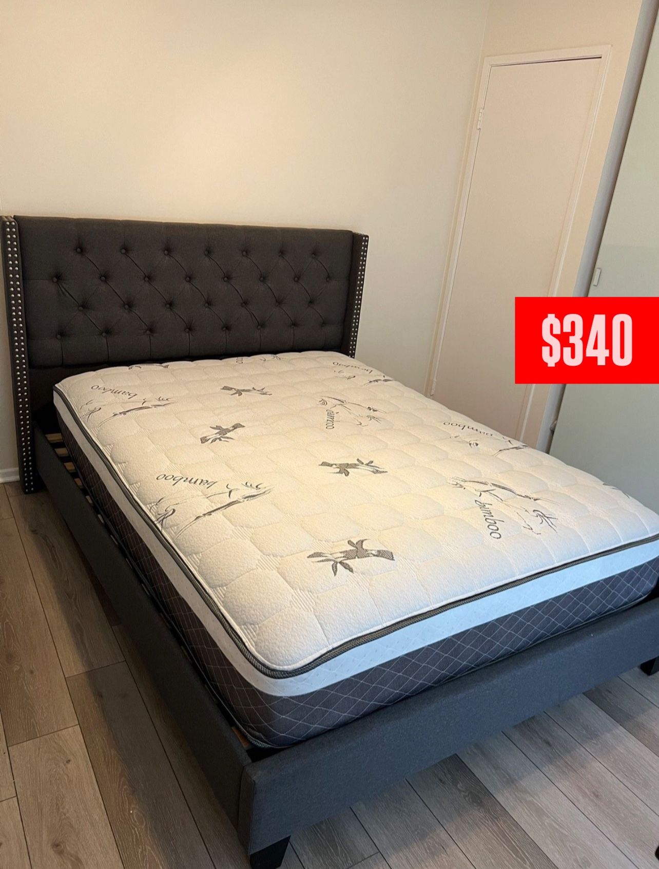 Bed Frame New In Box & Mattress Queen Size