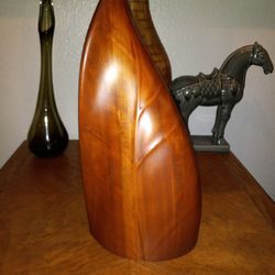 Mid Century Wood Leaf Decor