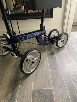 Knee scooter and crutches