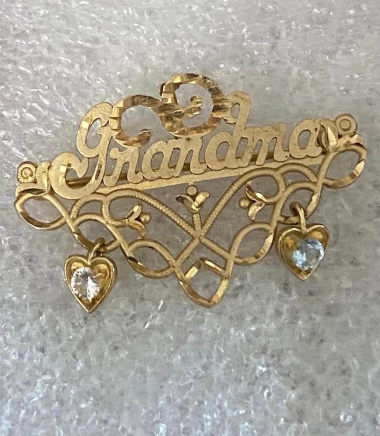 Broche Gold Filled Piedras Joyería Antigua 