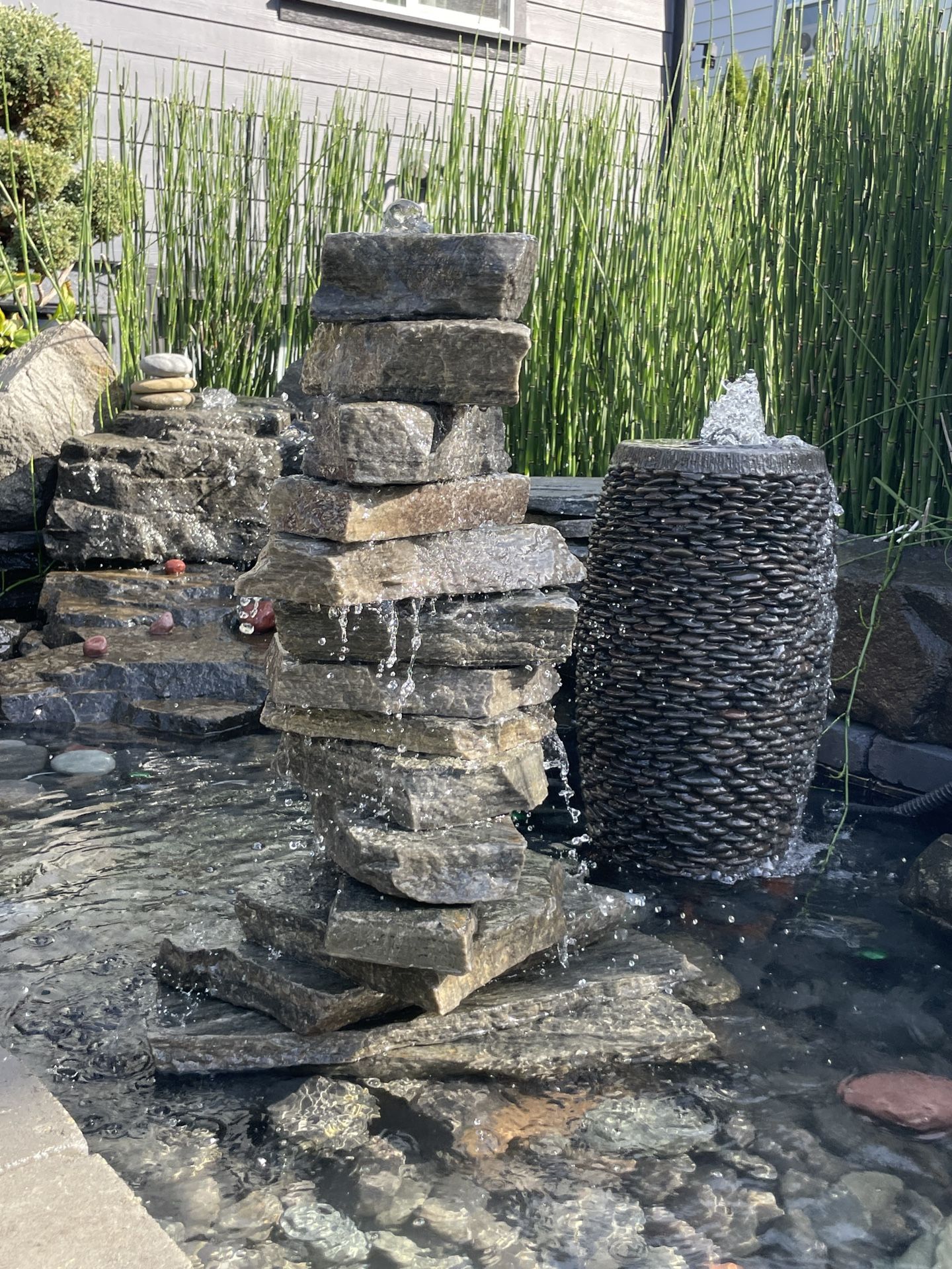 Natural 35” Stacked Ledge Stone Water Feature ⛲️