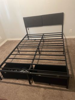Full size bed frame w drawers
