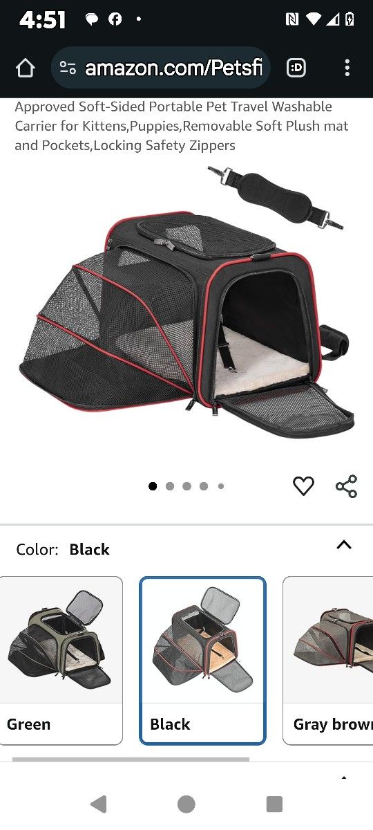 Brand New Little Travel Bag For Dog Or Cat With Extended Room