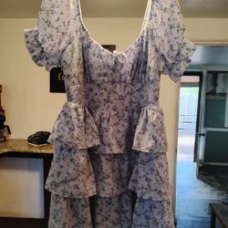 Inspired Hearts Blue Floral Dress
