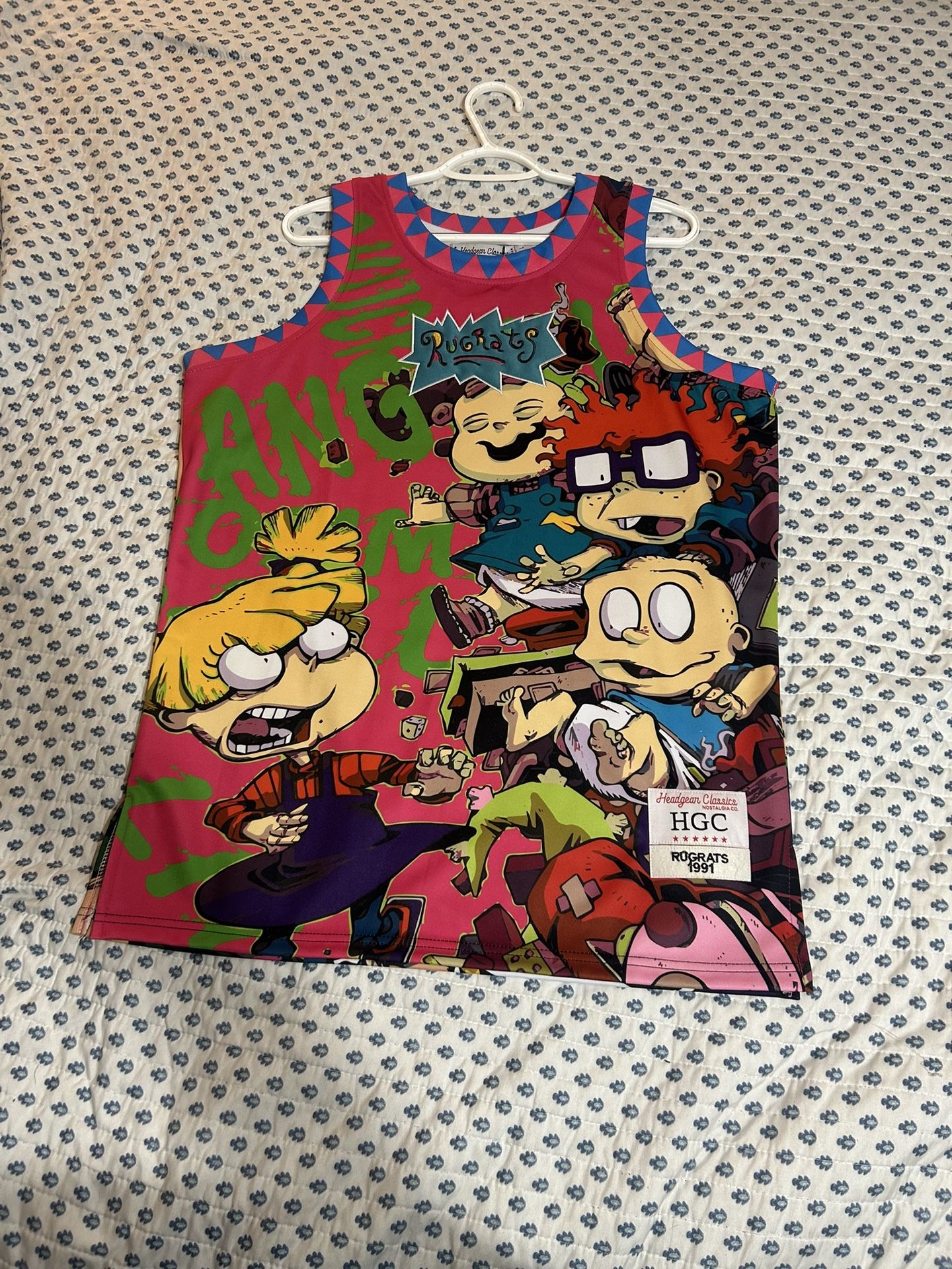 Rugrats Nickelodeon Men's Headgear Classics All Over Print Basketball Jersey