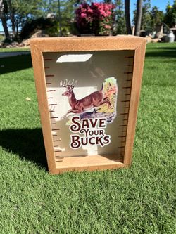 Save Your Bucks Wooden Coin Bank 🦌