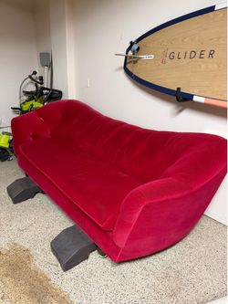 Red Velvet Sofa