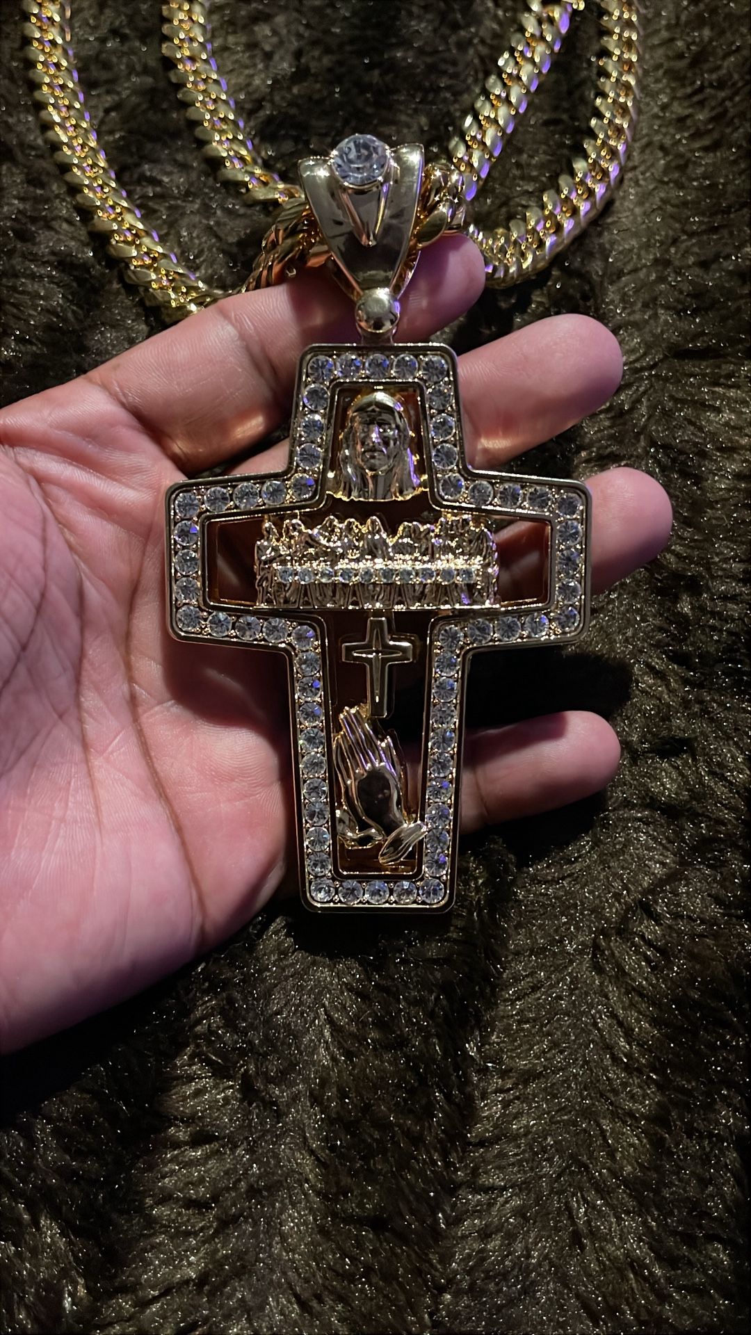 3d Big Cross Pendant Set