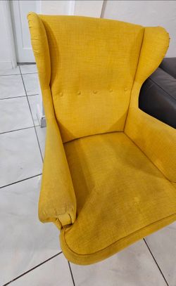 Mustard Yellow Wingback Accent Chair