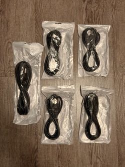 Lot of 5, 5ft Foxtec Standard Laptop Power Cords LG ,ASUS & More Compatible Devices