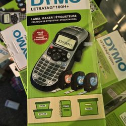 DYMO Label Maker Machine with Tape, 100H LetraTag Handheld with 3 LT label tapes