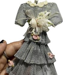 Jewelry Holder Stand Display Handmade Filigree Miniature Metal Dressed Mannequin