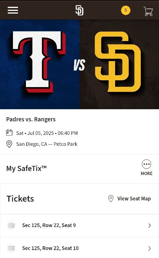 Padres Vs Rangers 7/5