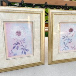 Framed Art "Peony" a Set of Two $15