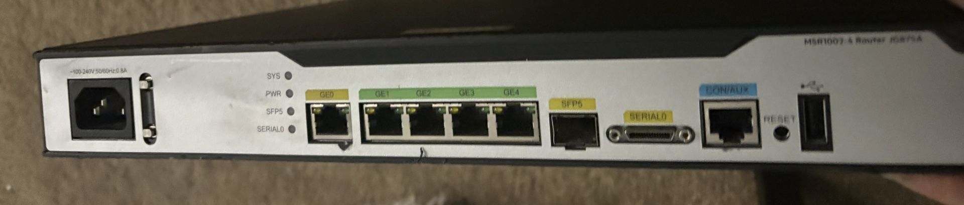 HP MSR1002-4 GJ875A Enterprise Router With SI-T1-F Module Completer Network Monitoring Turnkey.