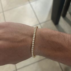 Diamond Test Approved! Gold 3MM Tennis Bracelet 