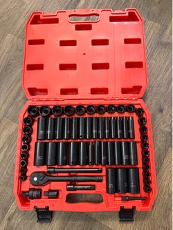 Complete 3/8” Metric and SAE Impact Socket Set with Ratchet