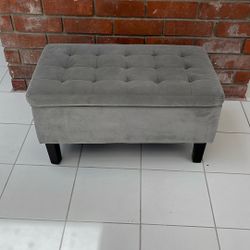 Small Gray Storage Ottoman – 18” x 32”