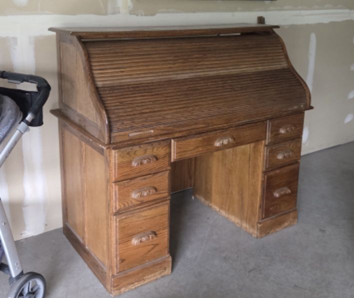 Antique Oak Roll Top Desk