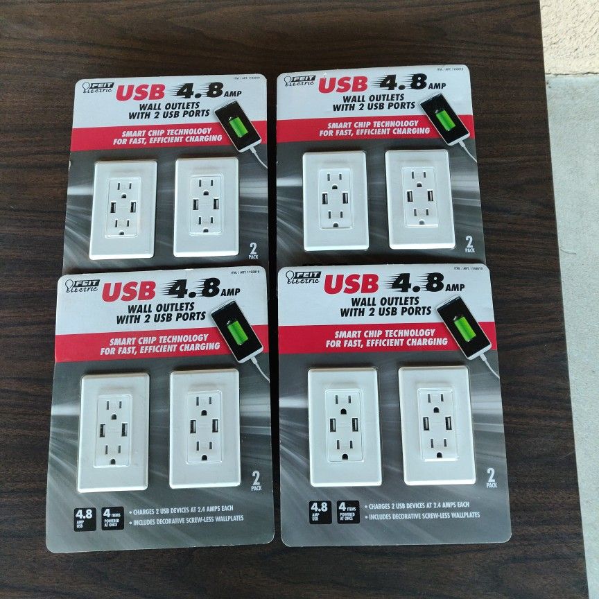 Brand New USB Outlets (4) Double Packs $70 Takes All