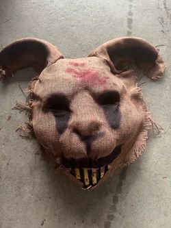 Horror Bunny Burlap Halloween Costume Mask