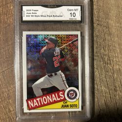 2020 Topps Juan Soto #43 ‘85 Style Silver Pack Refractor 