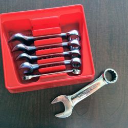 Snap-On 6 Piece 12 Point Midget Combination Wrench Set OXI706B (7/16 to 3/4 inch)