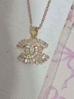 Designer-inspired CC necklace