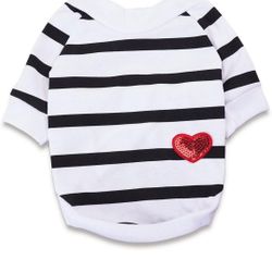 Dog Shirt for Small Dogs Tee Shirts for Dogs Boston Terriers Clothes for Dog Pet Tshirts Striped Tee Shirt, Small, White