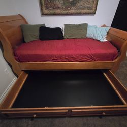Twin Bed Frame With Bottom Drawer For Storage Or A 2nd Bed
